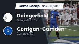 Recap: Daingerfield  vs. Corrigan-Camden  2018
