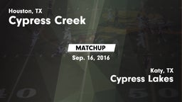 Matchup: Cypress Creek High vs. Cypress Lakes  2016