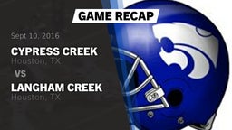 Recap: Cypress Creek  vs. Langham Creek  2016