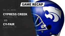 Recap: Cypress Creek  vs. Cy-Fair  2016