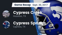 Recap: Cypress Creek  vs. Cypress Springs  2017