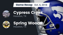 Recap: Cypress Creek  vs. Spring Woods  2018