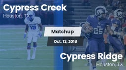 Matchup: Cypress Creek High vs. Cypress Ridge  2018