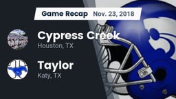 Recap: Cypress Creek  vs. Taylor  2018