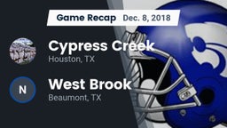 Recap: Cypress Creek  vs. West Brook  2018
