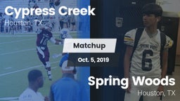 Matchup: Cypress Creek High vs. Spring Woods  2019