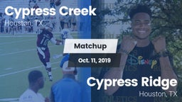 Matchup: Cypress Creek High vs. Cypress Ridge  2019