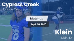 Matchup: Cypress Creek High vs. Klein  2020