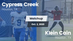 Matchup: Cypress Creek High vs. Klein Cain  2020