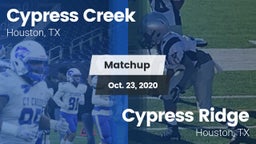 Matchup: Cypress Creek High vs. Cypress Ridge  2020