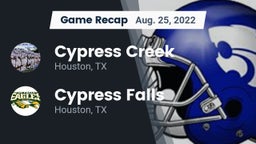 Recap: Cypress Creek  vs. Cypress Falls  2022