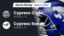 Recap: Cypress Creek  vs. Cypress Ranch  2022