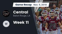 Recap: Central  vs. Week 11 2018