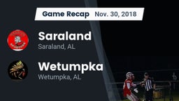 Recap: Saraland  vs. Wetumpka  2018