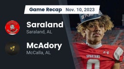 Recap: Saraland  vs. McAdory  2023