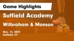 Suffield Academy vs Wilbraham & Monson Game Highlights - Nov. 12, 2022