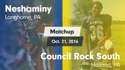 Matchup: Neshaminy High vs. Council Rock South  2016