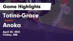 Totino-Grace  vs Anoka  Game Highlights - April 20, 2022