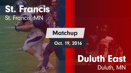 Matchup: St. Francis High vs. Duluth East  2016