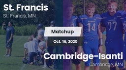 Matchup: St. Francis High vs. Cambridge-Isanti  2020