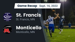 Recap: St. Francis  vs. Monticello  2022