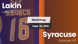 Matchup: Lakin  vs. Syracuse  2019