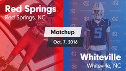 Matchup: Red Springs High vs. Whiteville  2016