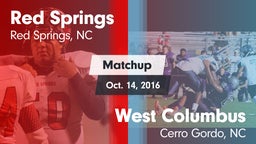 Matchup: Red Springs High vs. West Columbus  2016
