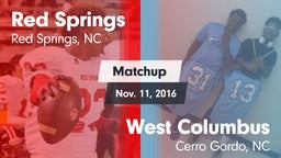 Matchup: Red Springs High vs. West Columbus  2016