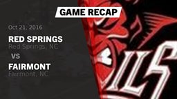 Recap: Red Springs  vs. Fairmont  2016