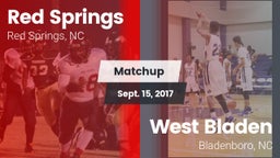 Matchup: Red Springs High vs. West Bladen  2017