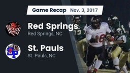 Recap: Red Springs  vs. St. Pauls  2017