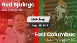 Matchup: Red Springs High vs. East Columbus  2018