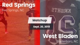 Matchup: Red Springs High vs. West Bladen  2019