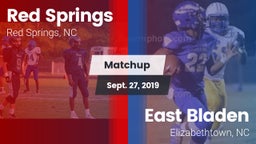Matchup: Red Springs High vs. East Bladen  2019