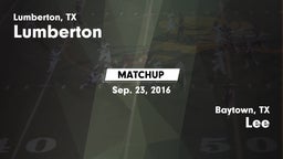 Matchup: Lumberton High vs. Lee  2016