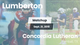 Matchup: Lumberton High vs. Concordia Lutheran  2018
