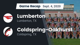 Recap: Lumberton  vs. Coldspring-Oakhurst  2020