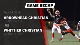 Recap: Arrowhead Christian  vs. Whittier Christian  2016