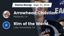 Recap: Arrowhead Christian  vs. Rim of the World  2018