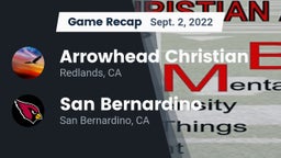 Recap: Arrowhead Christian  vs. San Bernardino  2022