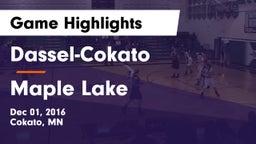 Dassel-Cokato  vs Maple Lake  Game Highlights - Dec 01, 2016