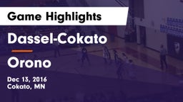 Dassel-Cokato  vs Orono  Game Highlights - Dec 13, 2016