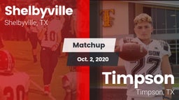 Matchup: Shelbyville High vs. Timpson  2020