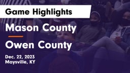 Mason County  vs Owen County  Game Highlights - Dec. 22, 2023