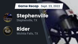 Recap: Stephenville  vs. Rider  2022