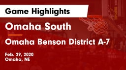 Omaha South  vs Omaha Benson District A-7 Game Highlights - Feb. 29, 2020