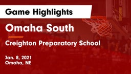 Omaha South  vs Creighton Preparatory School Game Highlights - Jan. 8, 2021