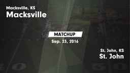 Matchup: Macksville High vs. St. John  2016