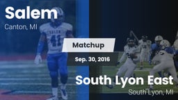 Matchup: Salem  vs. South Lyon East  2016